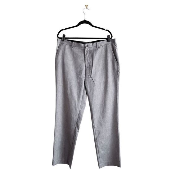 Calvin Klein Mens Flat Front Mid-rise Straight Fit Dress Pants Light Gray 38 - Picture 2 of 9